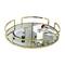 Home Details 13" Satin Gold Modern Round Mirror Vanity Tray